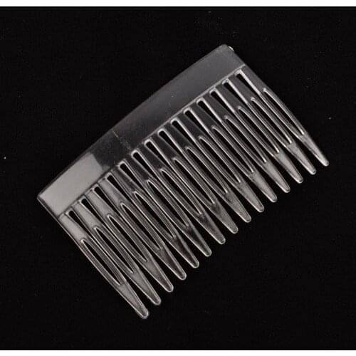 100pcs handmade comb 7x4.5cm 15tooth plastic headwear hair accessories women transparent white clear plastic hair comb findings