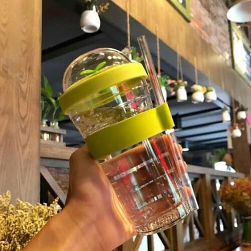 16oz 12oz for Bubble Tea Boba Tea Cup Portable Plastic Cup Reusable Plastic Cup with Straw Creative Foam Mugs Tea Cup