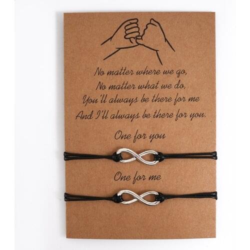 2pcs/set Together Forever Love Infinity Bracelet for Lovers Black Red String Couple Bracelets Wedding Wish Jewelry for Women