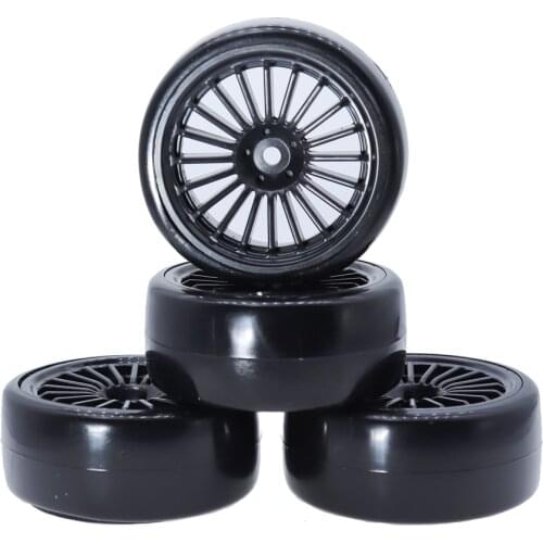 4PCS 1/10 RC Drift Tires 60mm Hard Tyre Smooth Tread for 1:10 RC Racing Car HPI HPS Kyosho Traxxas On Road Drifting Car Wheels