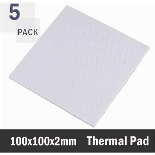 5Pcs 100x100x2mm White 2mm thickness Thermal Pad Computer Chip Conductive Cooling 2mm Heatsink Thermal Pad