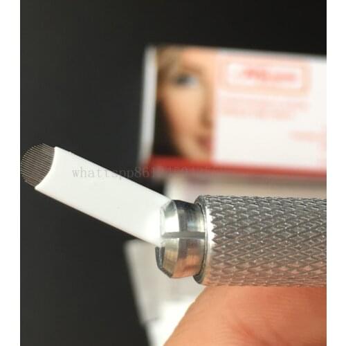 50 pcs U shape 21 Eyebrow Microblading Blades Tattoo Needles Diameter 0.2mm For 3D Permanent Makeup Eyebrow Manual Tattoo Pen