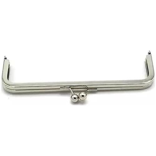 9 x 3 inches (22.5 x 7.5 cm) - Nickel Clutch Frame without Chain Loops - 10 Pieces