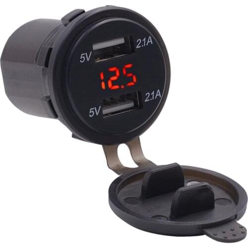 Car USB Charger Voltmeter LED Display Power Socket For Cell Phone Car GPS