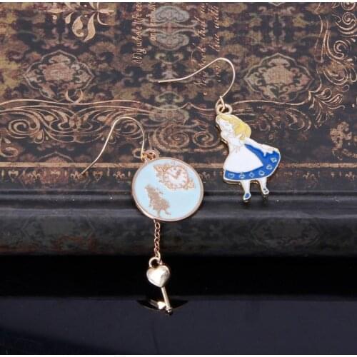 Rabbit Clock Poker Party Cartoon Icon Earrings Stud Earrings