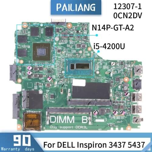 CN-0CN2DV For DELL Inspiron 3437 5437 12307-1 0CN2DV SR170 N14P-GT-A2 Mainboard Laptop motherboard DDR3 tested OK
