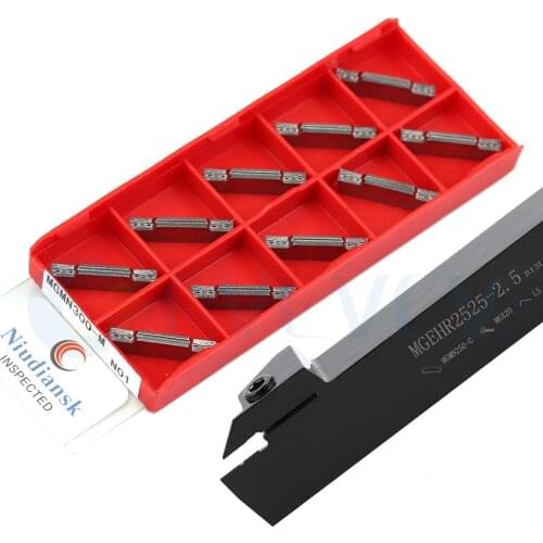 MGEHR2525-1.5 2 3 4 MGEHL CNC Lathe Machine Cutting Tools Holder +10Pcs MGMN250 Carbide Insert Deep Groove Grooving High Quality