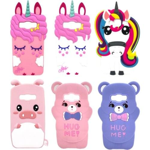 For Samsung Galaxy J7 2016 Case Cover Cute 3D Cartoon Unicorn Bear Cat Soft Silicone Phone Case For Samsung J7 2016 J710 J710F