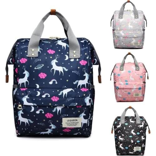 Lequeen Diaper Bag Travel bag Backpack Unicorn Cartoon Colorful Nursing Bag Mummy bag Nappy Bag Baby accessories