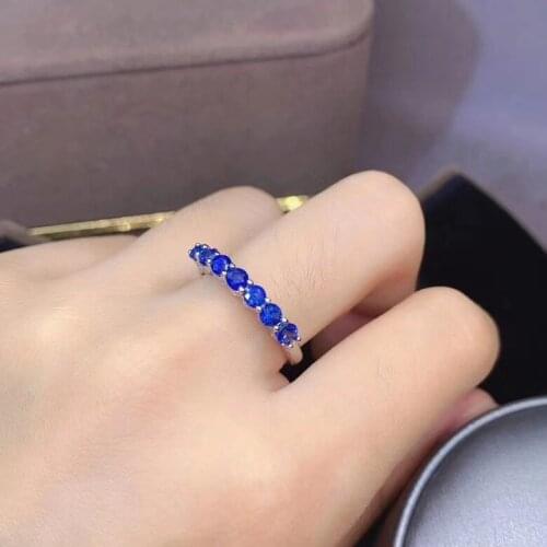 Elegant Gift for Anniversary Most Popular Real And Natural Sapphire Rings 925 Sterling Silver Fine Jewelry