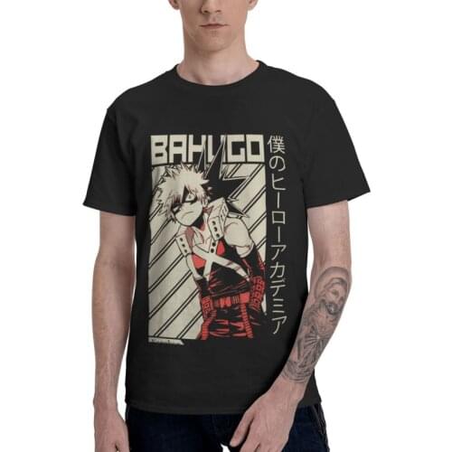 Boku No Hero Academia Harajuku T-shirt Men Novelty T Shirt Short Sleeve 100% Cotton Anime Manga Katsuki Bakugo Tshirt Cool Tee