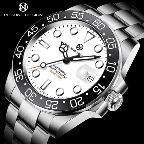 PAGRNE Design 2021 New Top Luxury Brand Men' Automatic Mechanical Business Watch Stainless Steel Sapphire Glass Waterproof Watch