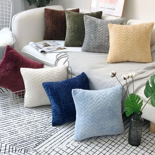 Soft Pillow Cover Square Decorative Pillows Home Decor Velvet Cushion Cover For Living Room Bedroom Sofa Living Room Decoration