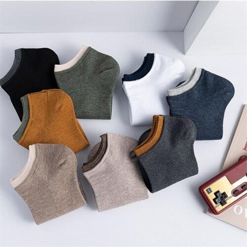 Summer Thin Deodorant Mens Socks Boat Socks Cotton Mesh Breathable Non-slip Leisure All-match Invisible Color Matching Socks
