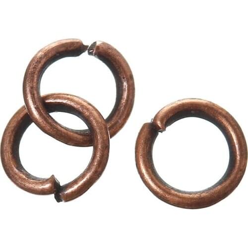 DoreenBeads Retail Open Jump Ring Findings For Jewelry Making Antique Copper Color Jewelry Accessories 6mm Dia 1000PCs