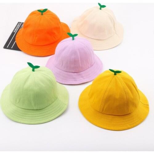 Summer Kids Baby Casual Sprout Cartoon Cotton Bucket Hat Fisherman Hats Cap Child Girl Cute Sun protection Panama Gorros