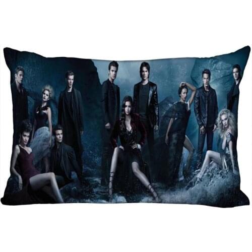 Custom Pillowcase Cover Vampire Diaries Rectangle Zipper Pillow Cover Satin Fabric Pillowcase 40x60cm45X75cm50X75cm(Two sides)