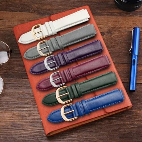 Genuine Leather watchband color leather wristband Convex Interface Special Replacement strap for men and women