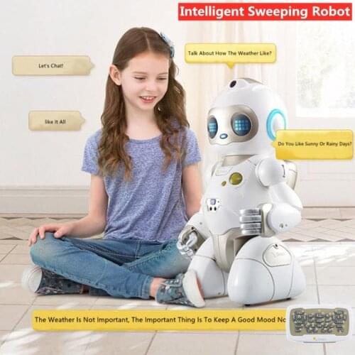 Intelligent Remote Control Sweeping Robot With Recording Can Music Dance Program And Talk With Kid Gifts Cleaning assistant Toys