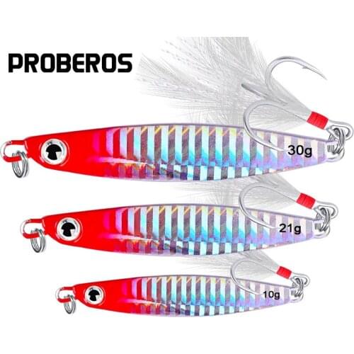 PROBEROS Lead Fish 10g-21g-30g Fishing Lure 5 Color Fishing Bait Casting Lure Deep Sea Jig Fishing Tackle Lead Hook With Hooks