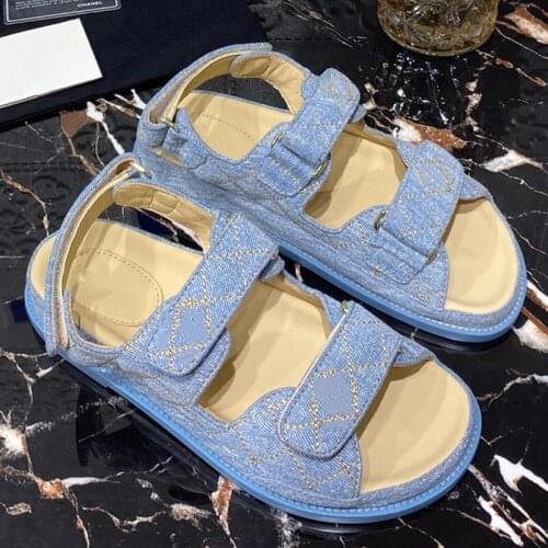 Hook & Loop Woman Shoes New Fashion Sandals Round Toe Line Female Shoes Comfortable Ladies Shoes Breathable Zapatos De Mujer Hot