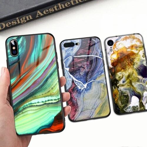 Glass Phone Case For iphone 11 12 Pro Max X XR XS Max 8 7 6 6s plus Case for Tempered Glass Hard Marble Back Cover