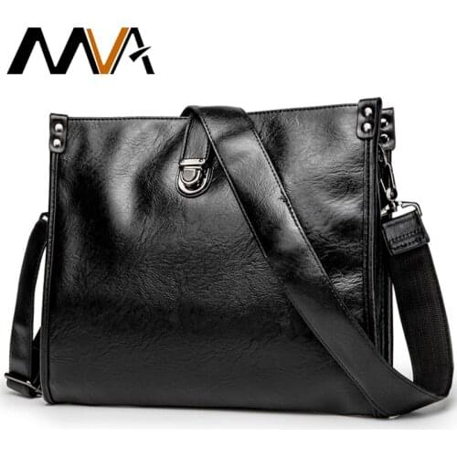 MVA Mens Handbag Shoulder Bag Leather Side Bag For Men Large Capacity Casual Male Crossbody Shoulder Bags Waterproof Pack Male
