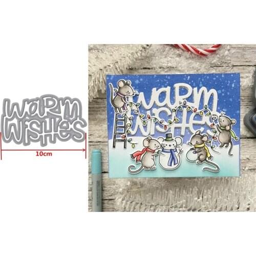 Warm Wishes Phrase Words Metal Cutting Dies Stencil For Scrapbooking Handmade Paper Cards Crafts New Die Cut