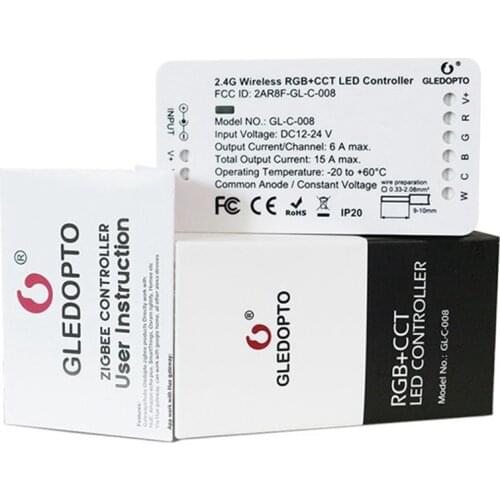 GLEDOPTO RGB+CCT Zigbee Smart LED Strip Controller Voice Control Work with Echo Plus for SmartThings ZIGBEE 3.0 2ID Controller