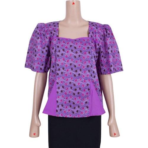 In Stock Women Tops African Print Dashiki Blouse Casual Short Sleeve Shirt for Women African Clothing XH193/XH149