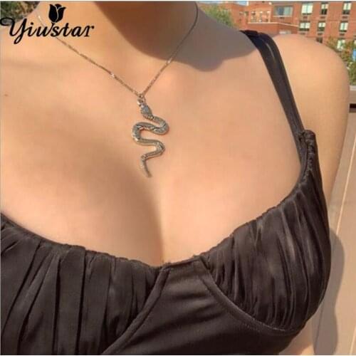 Yiustar Snake Necklace for Women the Little Prince Elephant in Snake Dangle Necklaces Jewelry Alloy Party Gift Multiple Optional