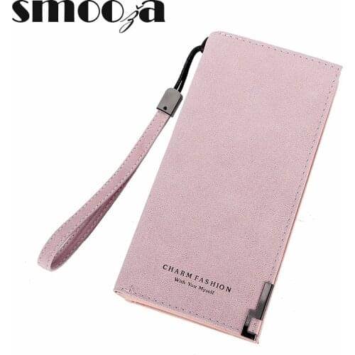 SMOOZA Women Wallets Fashion Lady Wristlet Handbags Long Money Bag Zipper Coin Purse Cards ID Holder Clutch Woman Wallet Burse