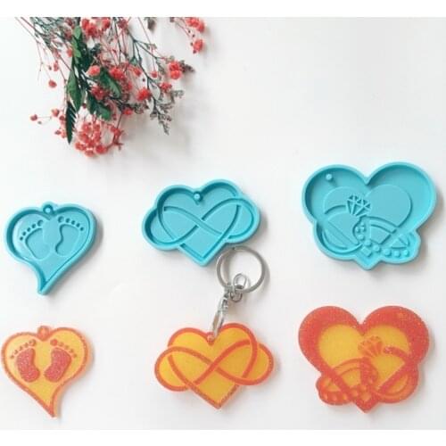 1Pc DIY Love Series Silicone Epoxy Mold DIY Keychain Pendant Jewelry Crafting Mould for Valentine Love Gift Craft