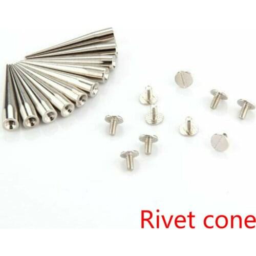 10 sets of 40X7mm Silver Cone Studs And Spikes Craft Cool Punk Garment Rivets For Clothes Bag Shoes Leather craft decorations