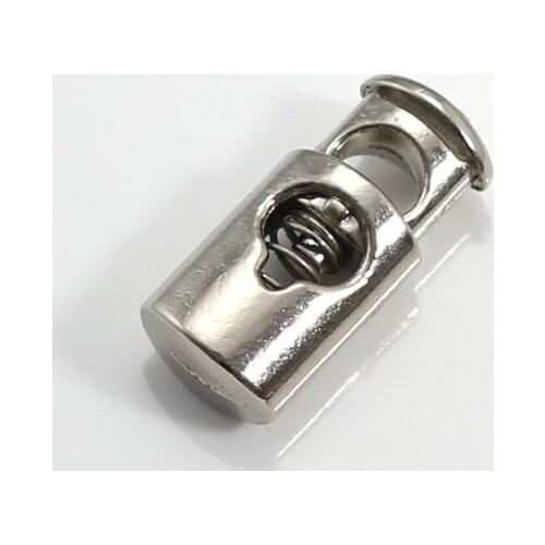 10pcs Pack Cord Lock Toggle Stopper lock Bean Silver Plated Toggle Clip NK164