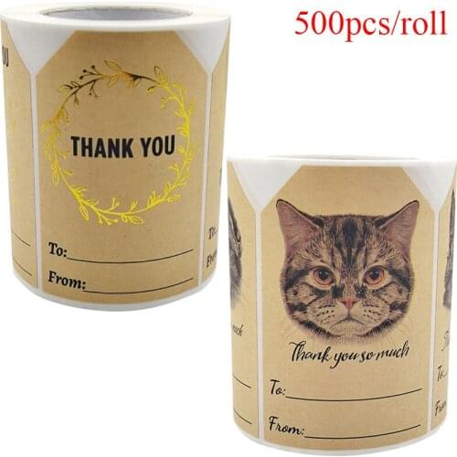 200pcs/roll Thank You Stickers Seal Labels Scrapbooking For Thank Gifts Stationery Sticker