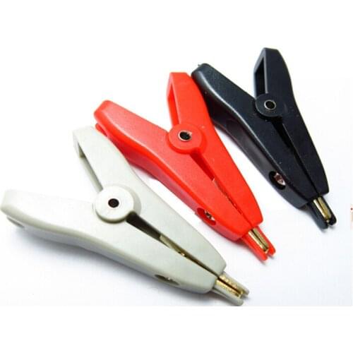 30pcs/lot 5A Alligator Clip 4 Wire Type LCR Kelvin Test Clip Red/Black/Grey Color Opening 25mm