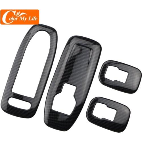 4Pcs/Set Car Styling for Peugeot 2008 2014 - 2019 ABS Door Window Lift Button Switch Panel Decoration Sticker Accessories