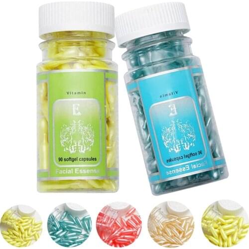 90pcs/bottle Vitamin E Essence Capsules Anti-aging Serum Spot Acne Removing Whitening Cream Essence Facial Freckle Capsule