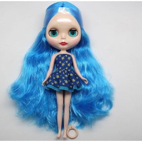 Free shipping cost Nude doll (blue hair )