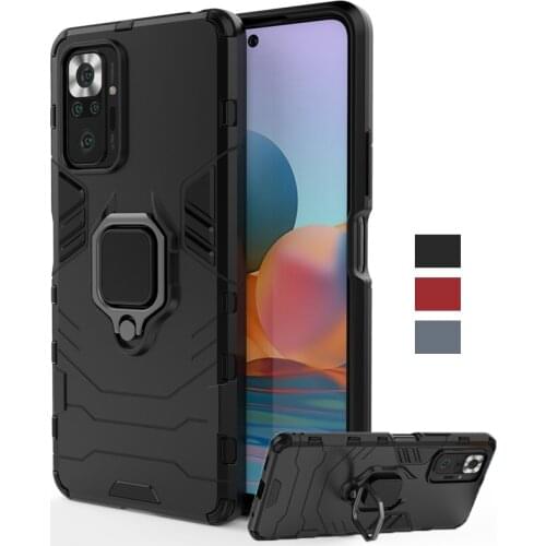 For Xiaomi Redmi Note 10 Pro Case Cover Magnetic Ring Stand Holder Shockproof Bumper Armor Phone Cover Redmi Note 10 Pro Case