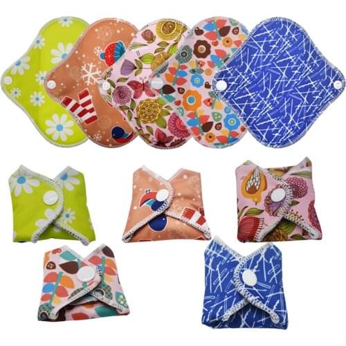 Flower Printed Reusable Menstrual Pad Panty Liner Cloth Menstrual Pad Sanitary Reusable Soft Washable Charcoal Period Napkins