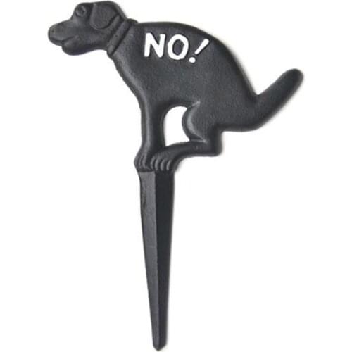 No Pooping Sign Dog Puppy Decorated Garden Decoration Pet Metal Black American Grass Inserted European Lawn Ground Plug