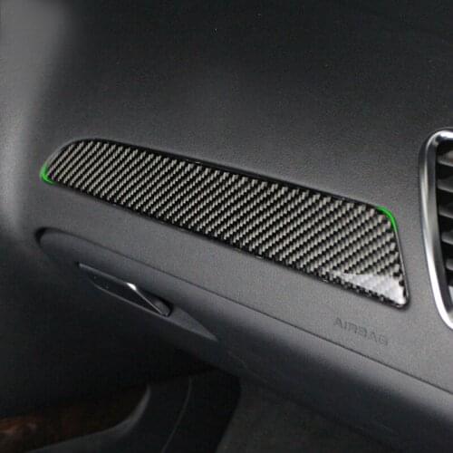 Car Carbon Fiber Left Driver Side Dashboard Decor Cover Trim For Audi A4 B8 2009 2010 2011 2012 2013 2014 2015 2016