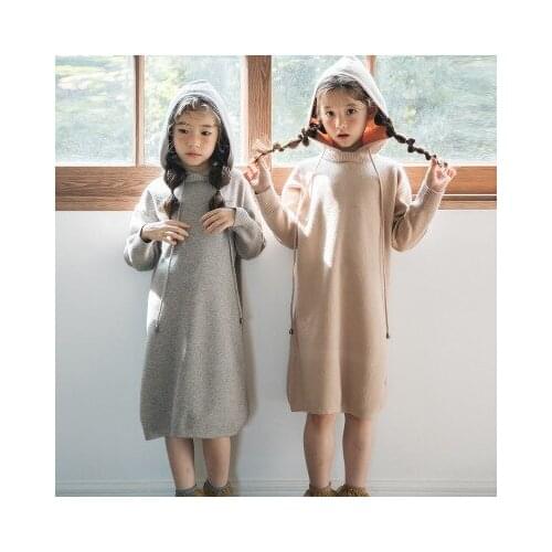 Kids Dresses for Girls 2019 Autum New Childrens Clothing Big Girl Casual Hooded Dress Kids Girls Long Casual Dress Baby Clothes