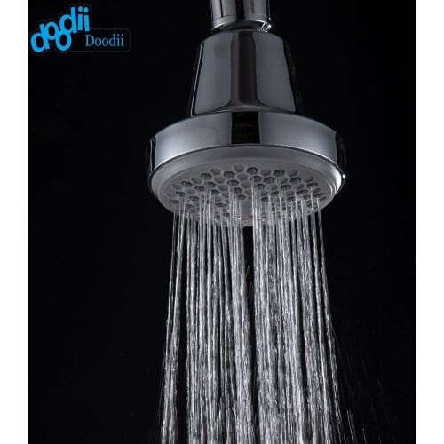 Doodii Modern ABS Water Saving Bathroom Shower Head Bathroom Accessories Overhead Shower Plastic Rainfall Round Chrome Finish