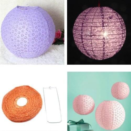 1PCS 10-40cm Colourful Hollow Out Paper Lanterns birthday Party wedding events decoration diy craft supplies Wishing Paper Lamp