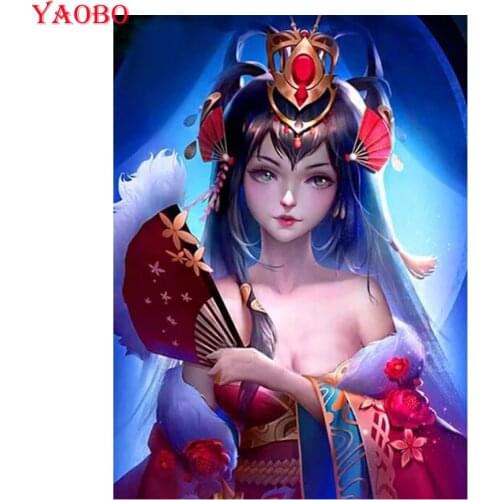 5D DIY square Diamond Painting Japanese cartoon girl Cross Stitch Diamond Embroidery Pattern Rhinestone Home Decor Childs Gift