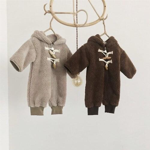 Winter Baby Clothes Newborn Baby Romper Jumpsuit Hooded Thick Fleece Warm Baby Boy Romper Overalls Boys Jumpsuit Baby Snowsuit