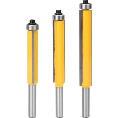 1Pcs 8mm Shank Carbide Router Bit Woodworking End Mill Milling Cutter Flush Trim Bit Wood Carpentry Trimming Cutter With Bearing